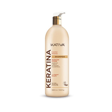 Kativa Keratin Nutrition & Shine Shampoo, nærende og reparerende sjampo for skadet hår, 1000 ml