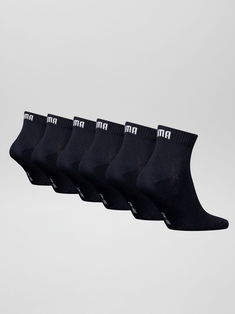 Een set van 6 paar unisex 'Puma' sokken - zwart
