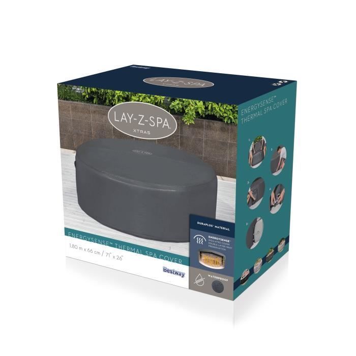 BESTWAY - Cubierta térmica EnergySense™ para spas redondos de 1,80 m x 66 cm - Impermeable