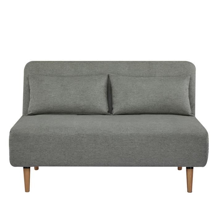 Sofá-cama BZ - 2 lugares - Tecido verde claro - 130 x 90 x 81 cm - DEPLO