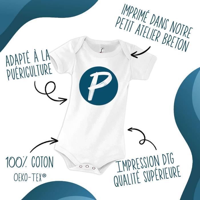Body para Bebê - PLANETEE - Anas Dodo - 100% Algodão - Manga Curta - Branco Menino