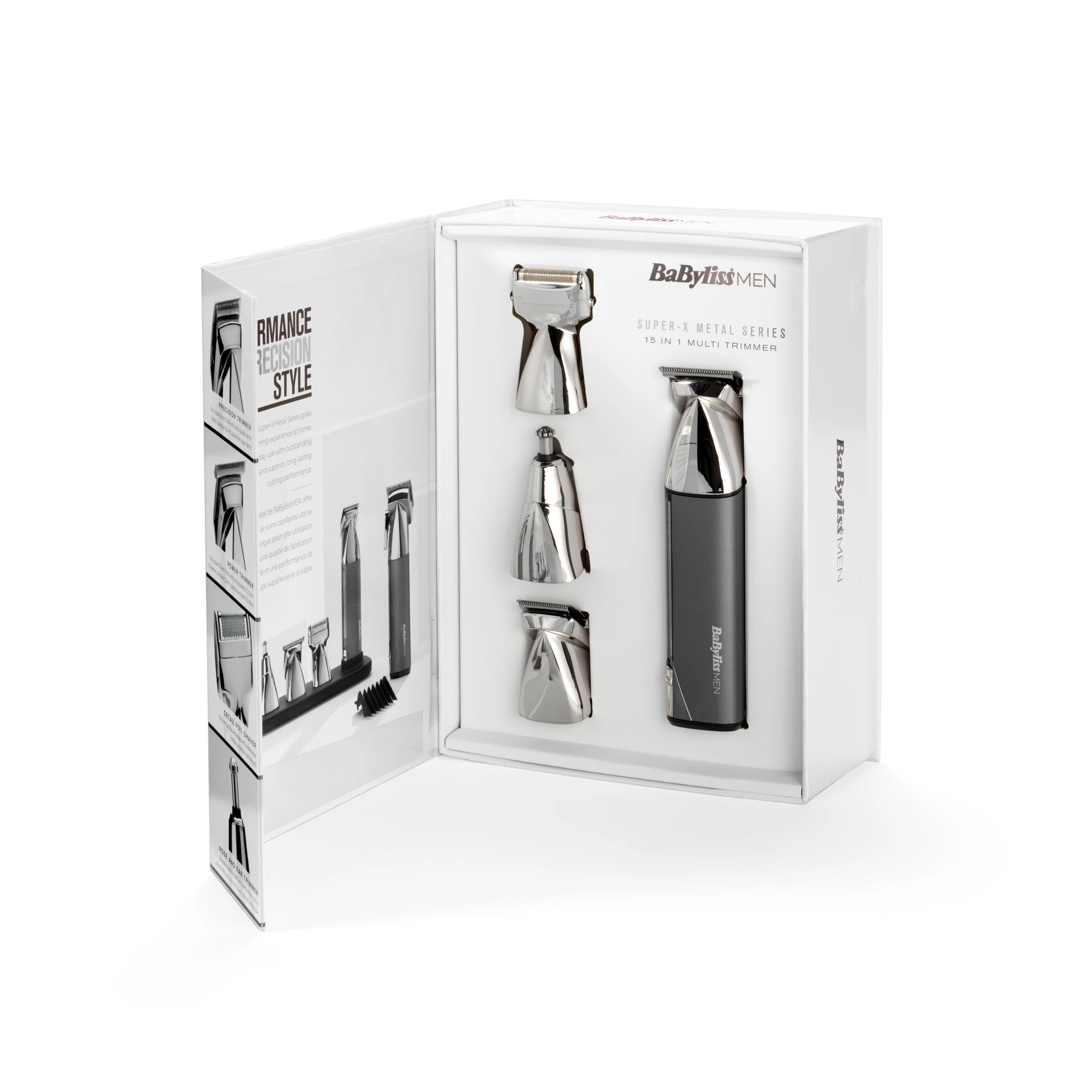 Babyliss Super X Metal 15 az 1-ben akkus multifunkciós trimmelő króm színben