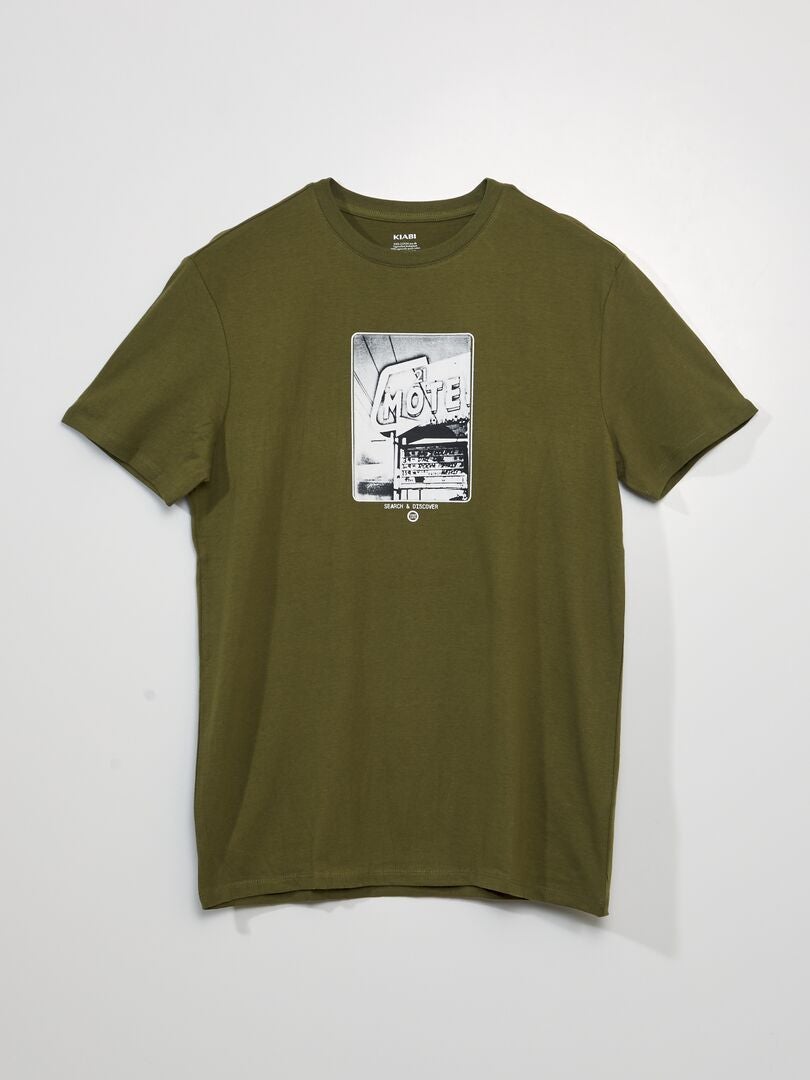 Camiseta de manga curta com estampa - VERDE