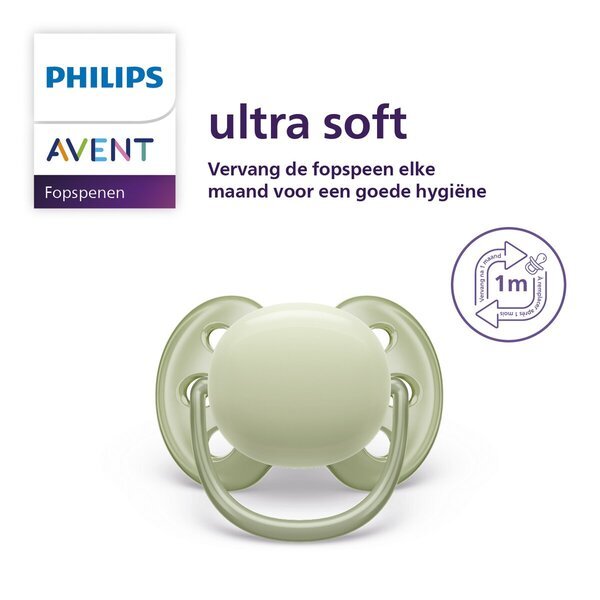 Philips Avent Ultra Soft 0-6M SCF091/05 knupītis<br>bēšs, zaļš, 2 gab.