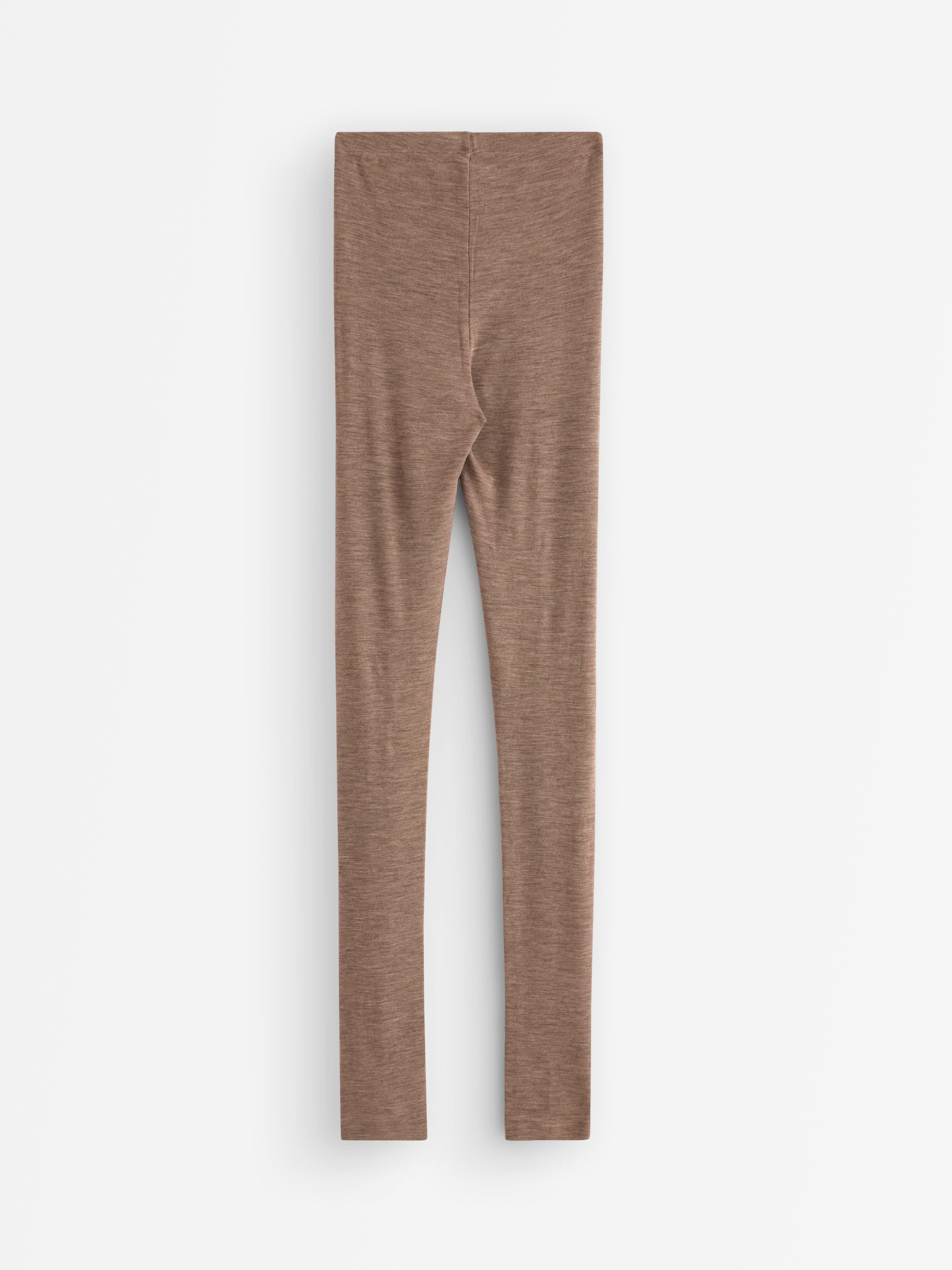 Leggings en laine mérinos marron chiné