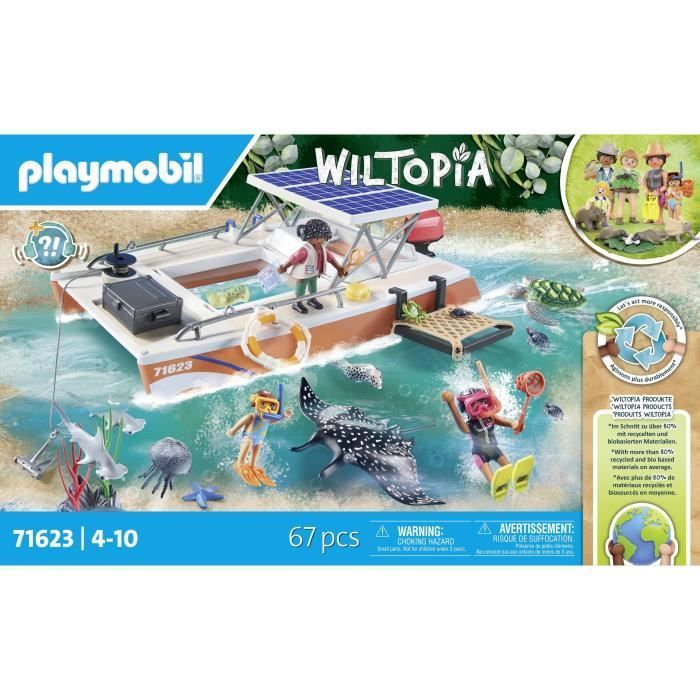 PLAYMOBIL 71623 Koraalrif Uitkijkboot, 67 onderdelen, Leeftijd 4+