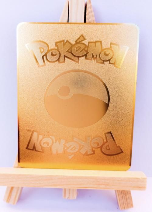 Carta Pokémon - Charizard Nivel 2 - Versión francesa - Carta metálica dorada
