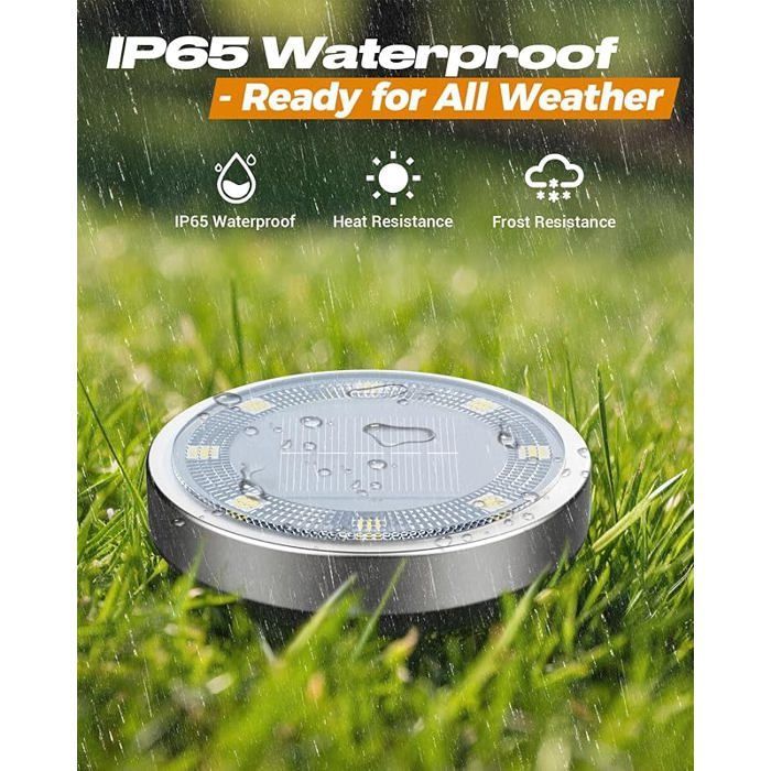 Desde 0 La luz solar Au ol 8 LED Exterior Jardín Solar Impermeable I65 Luz Solar Exterior Maceta Solar desde 0 LÁMPARA DE PISO DE JARDÍN AZUL