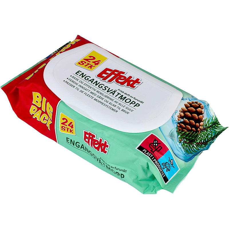 Effect Engangsmoppe 24-pak med fyrrenåleduft Effect