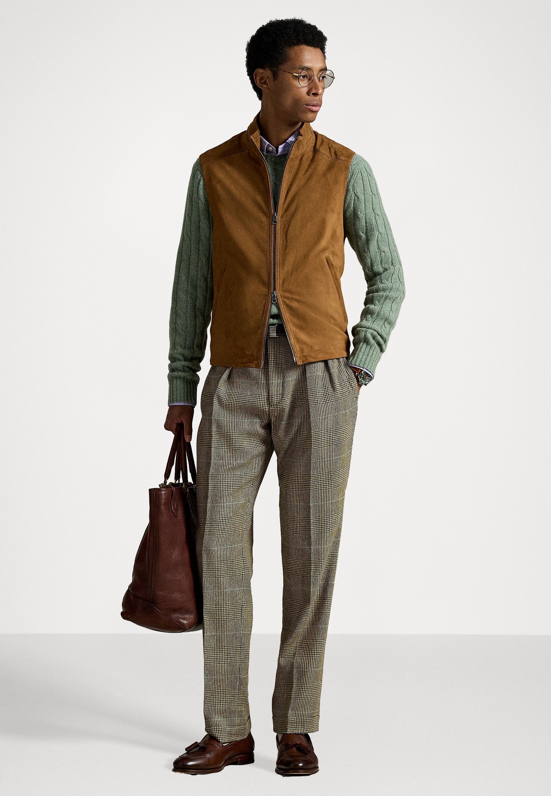 Gilet in pelle scamosciata Polo Ralph Lauren - Giacca in pelle - marrone caffè