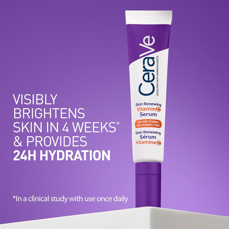 CeraVe Skin Renewing Vitamin C Serum is een verhelderend serum met vitamine C dat de beschermende barrière van de huid herstelt.