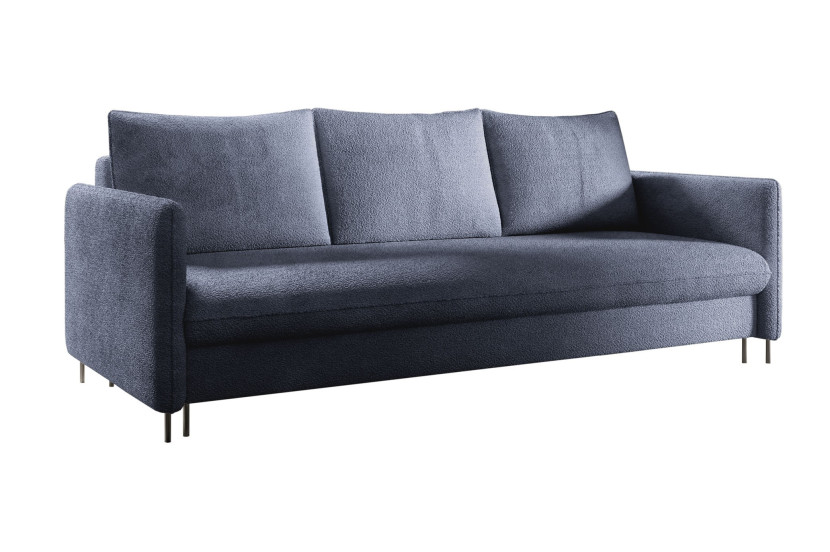 Trzyosobowa sofa BELIS BOUCLE granatowa z funkcją spania