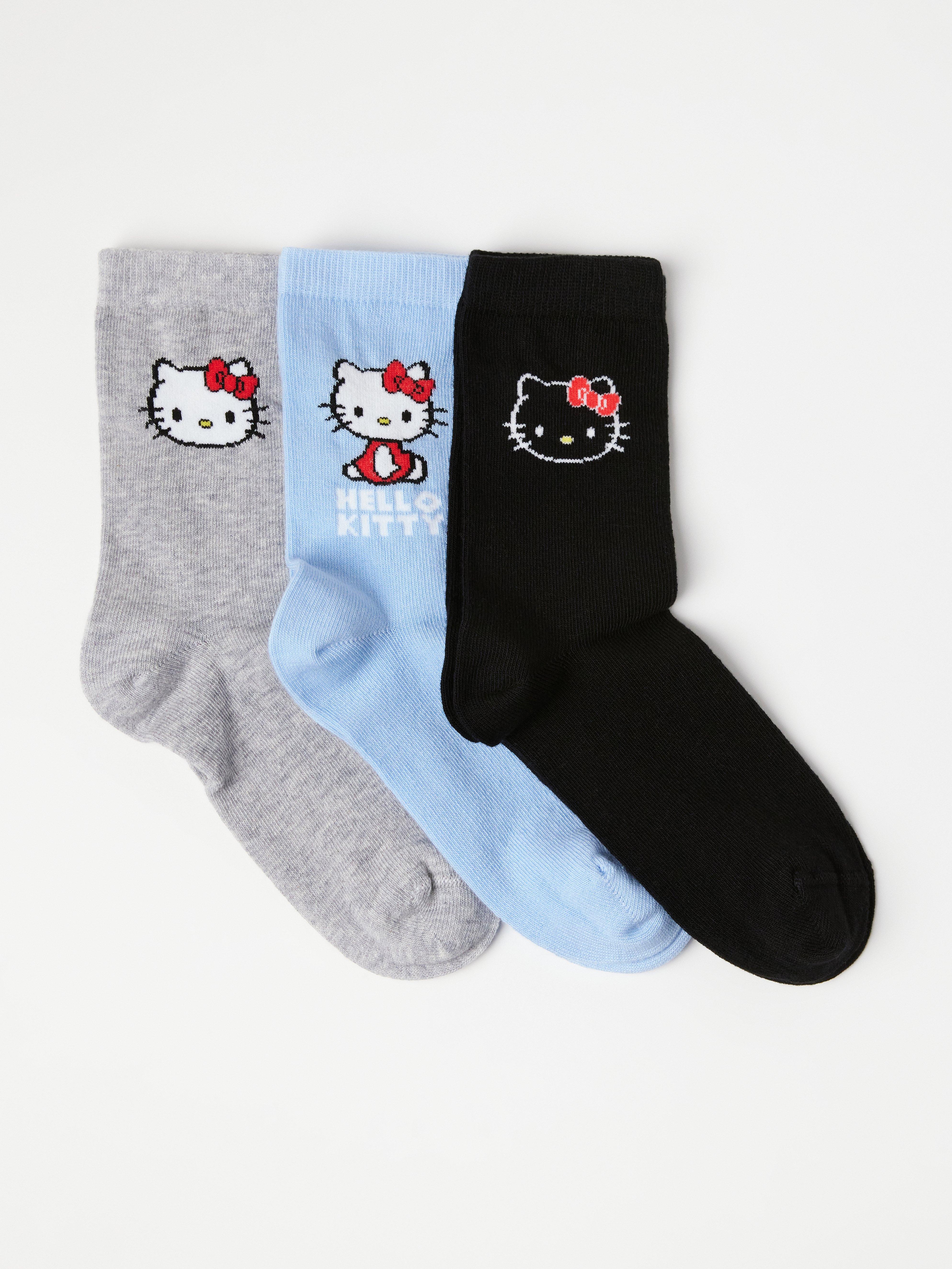 Balení 3 ponožek Hello Kitty světle modré