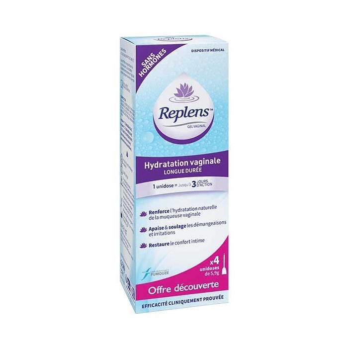 Replens Long-Lasting Vaginal Hydration 4 single-dose vials of 5.9g