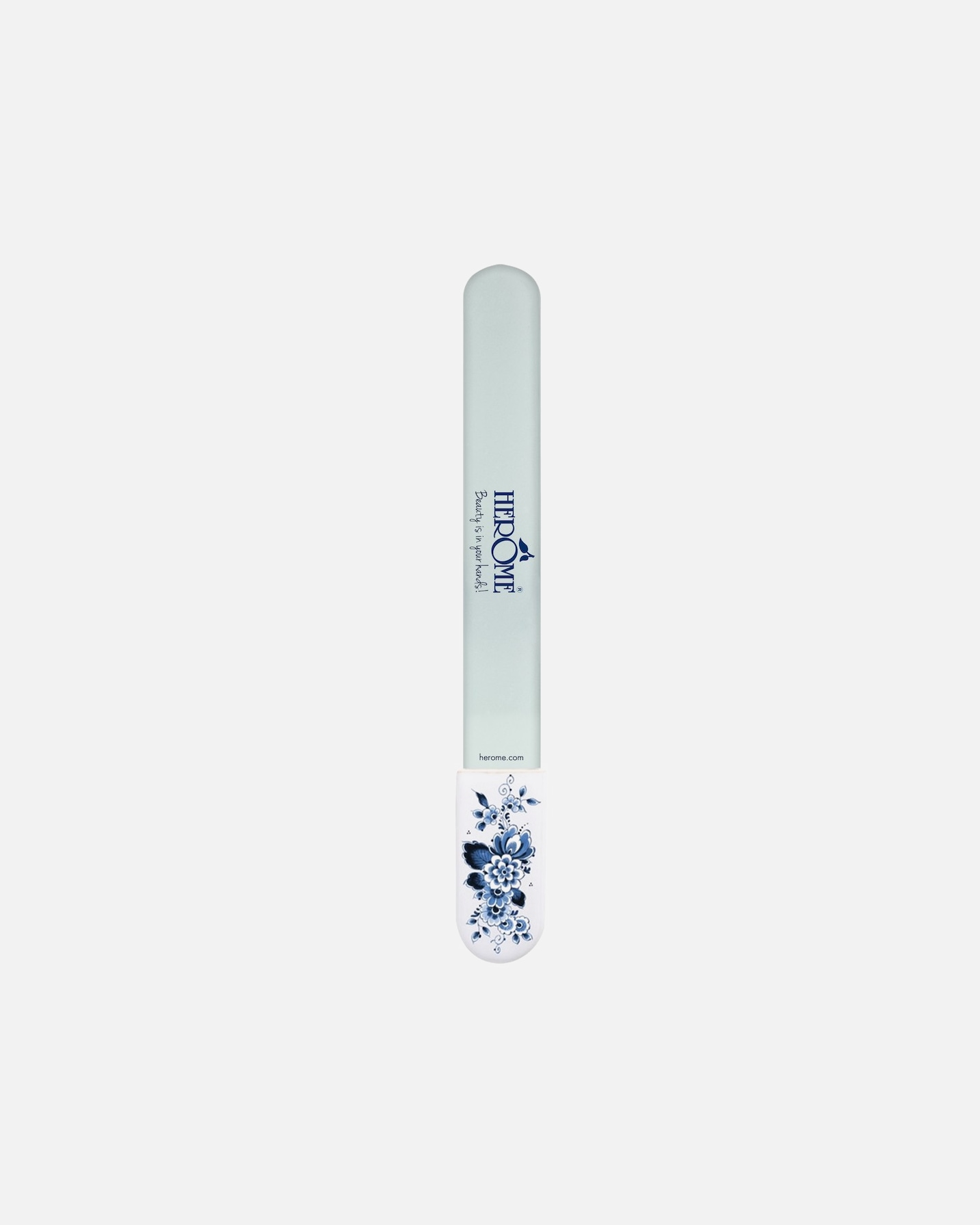 Herome Cosmetics nagelfil, stor glasfil – Delftblå – 1 st.