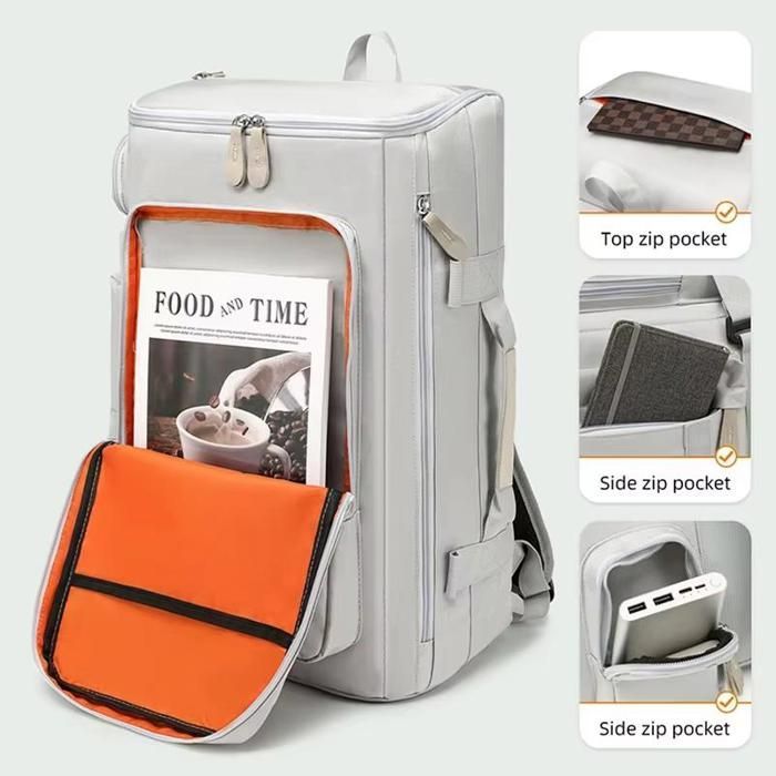 Mochila de viaje de gran capacidad para mujer, bolso de fin de semana multifuncional, bolso de mano para salidas cortas, ocio, negocios, equipaje, color negro.