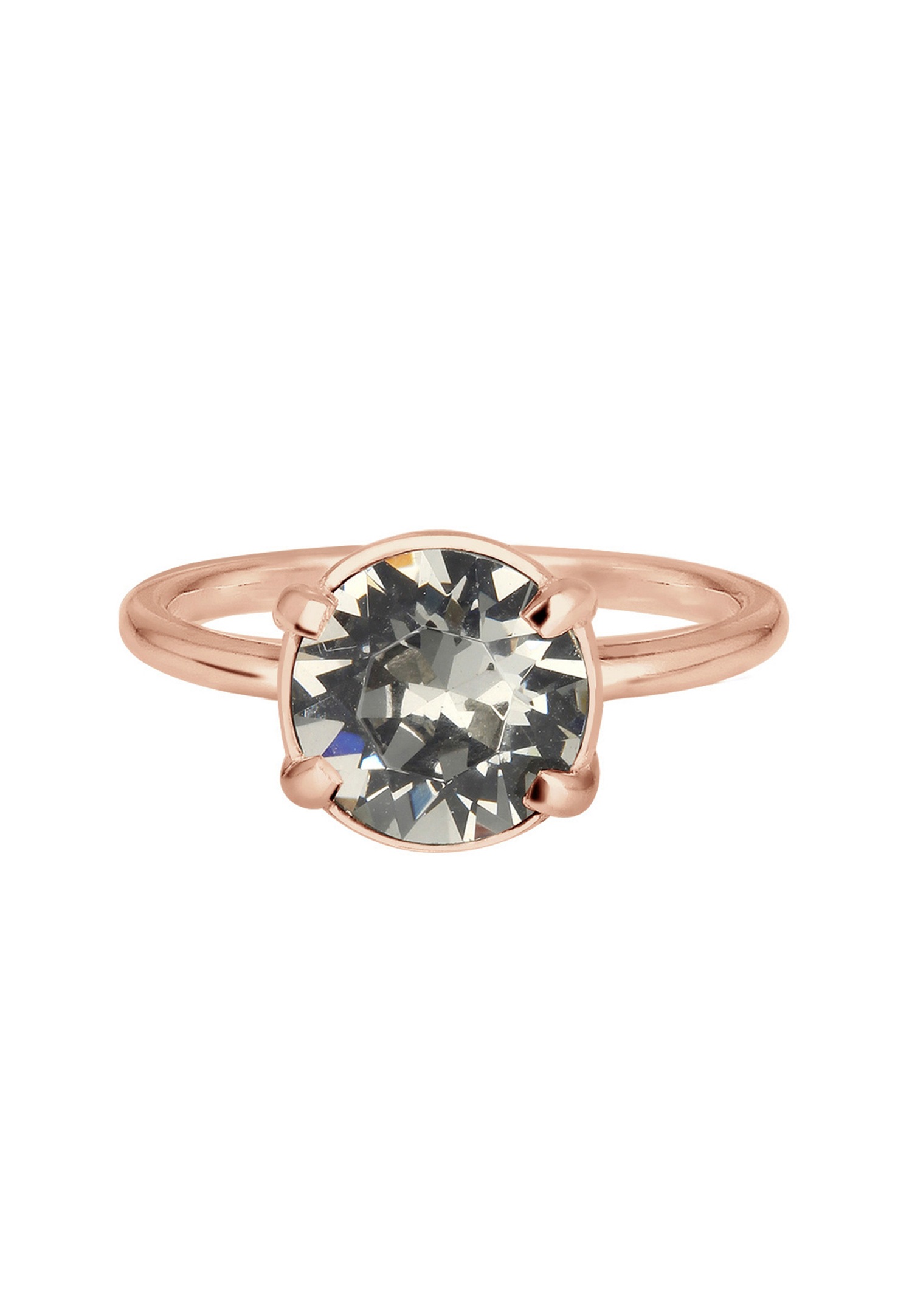 Elli Femmes Solitaire Elégant avec Cristaux Rouge foncé en Argent Sterling 925 Plaqué Or