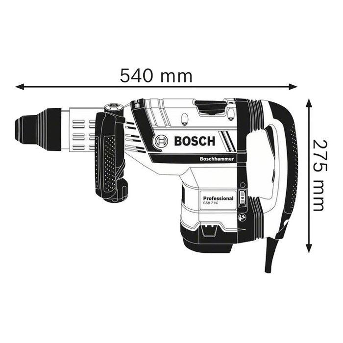 Martillo demoledor Bosch GSH7 VC 13J 1500W SDS Max en estuche estándar - 0611322000