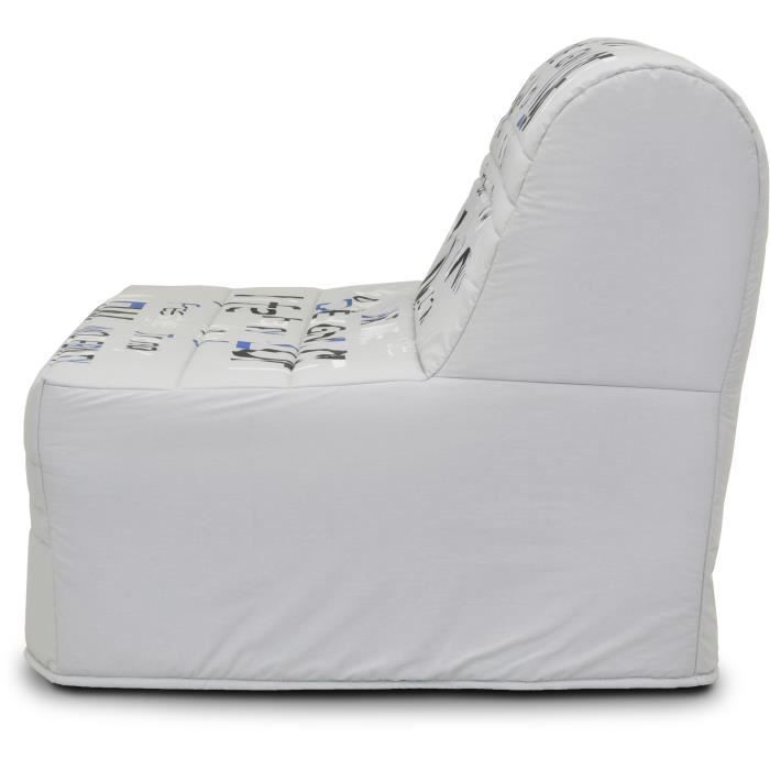 Sofá cama BZ - Tela estampada gris - 143 x 97 x 89 cm - JOE
