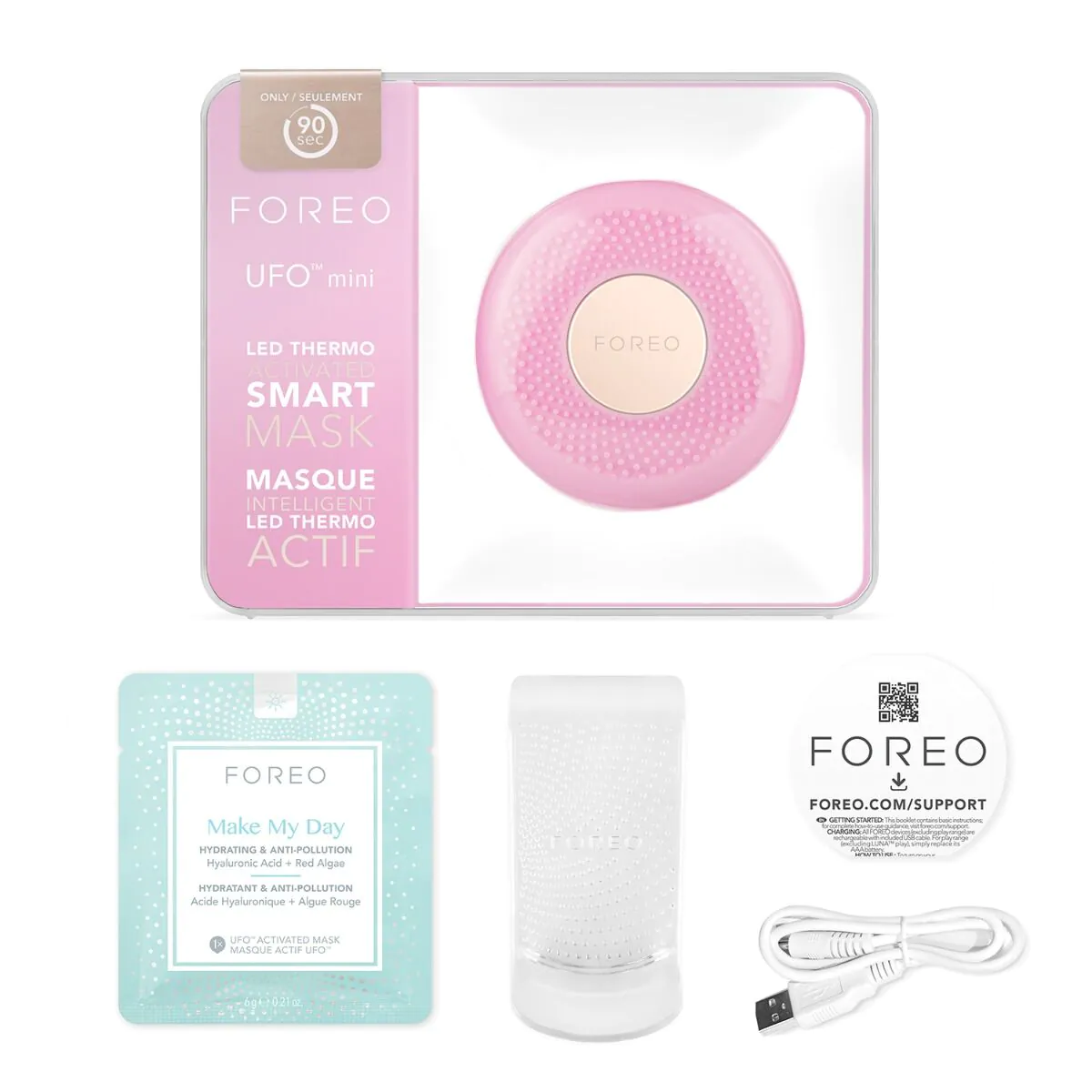 Foreo Ufo Mini Urządzenie do nakładania maseczek w płachcie, Pearl Pink