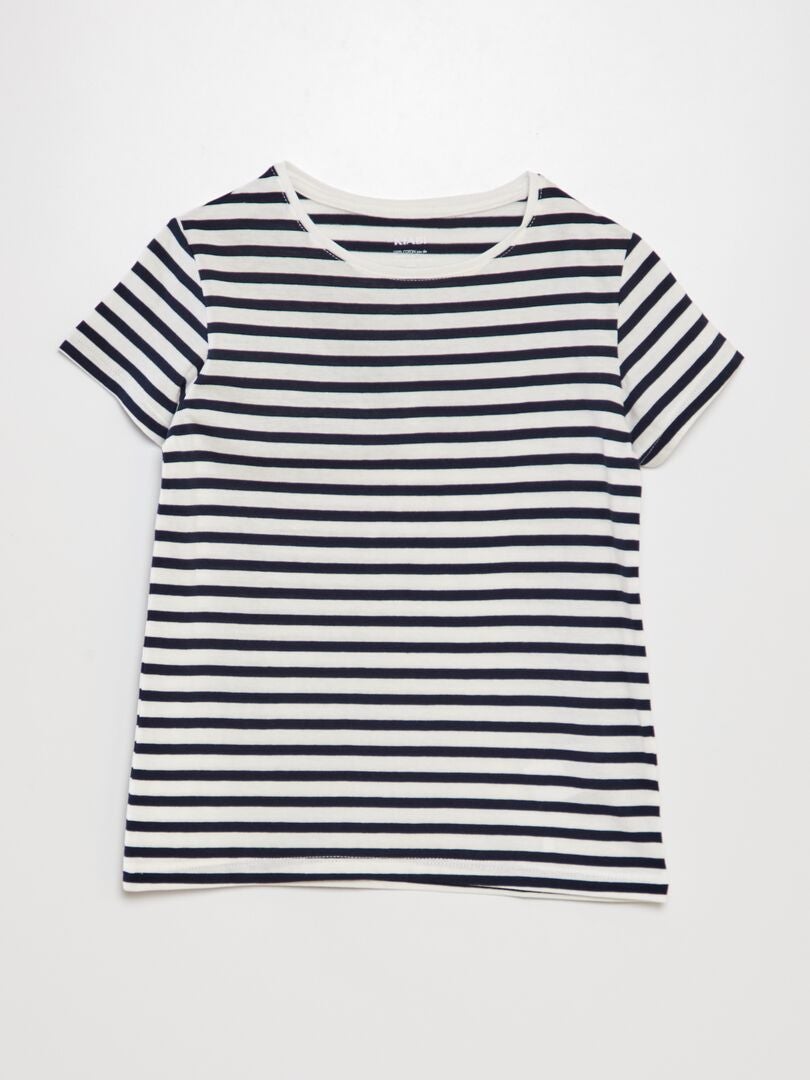 T-shirt met zeemansprint - BLAUW