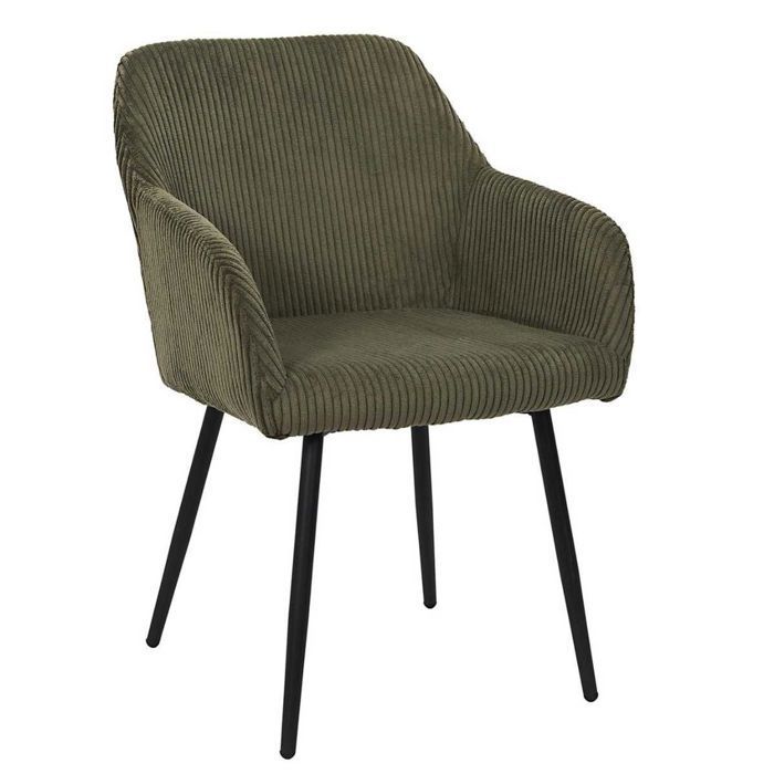 Set of 2 green corduroy dining chairs - AMORY