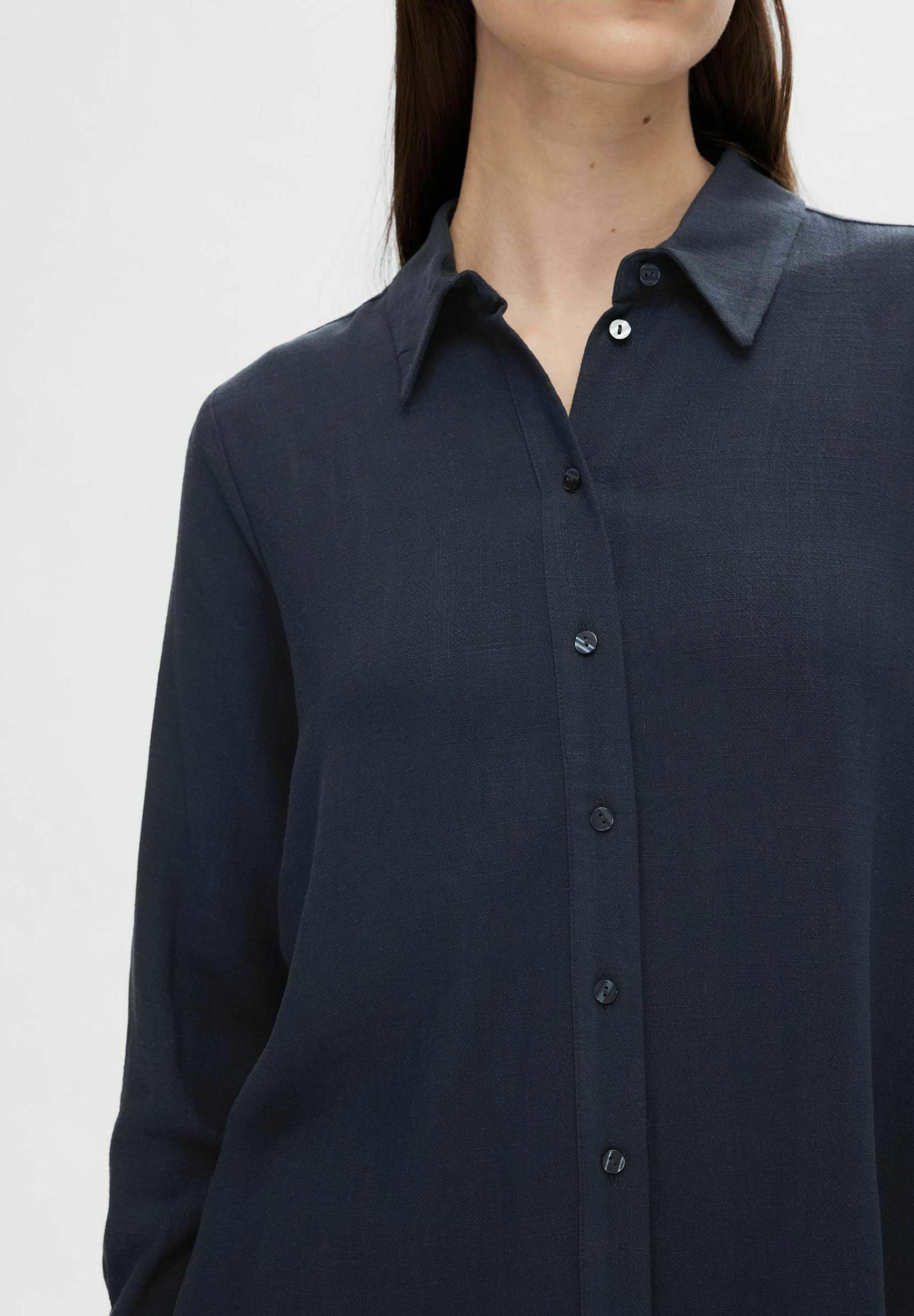 Geselecteerde Femme SLFVIVA SUN SHIRT - Blouse met knoopsluiting - donker saffierblauw