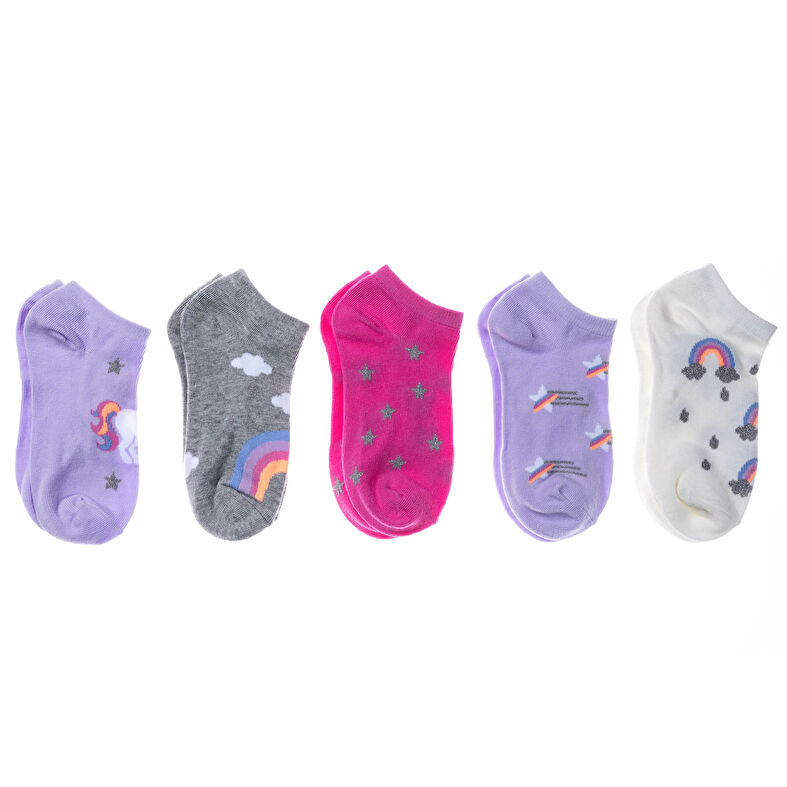 Șosete cu unicorni multicolori - Pachet de 5