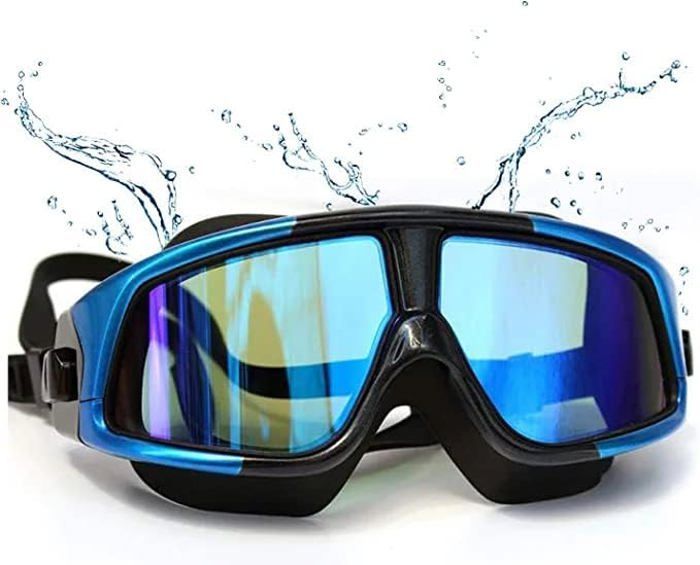 Swimming goggles with UV protection and anti-fog coating, suitable for indoor and outdoor use