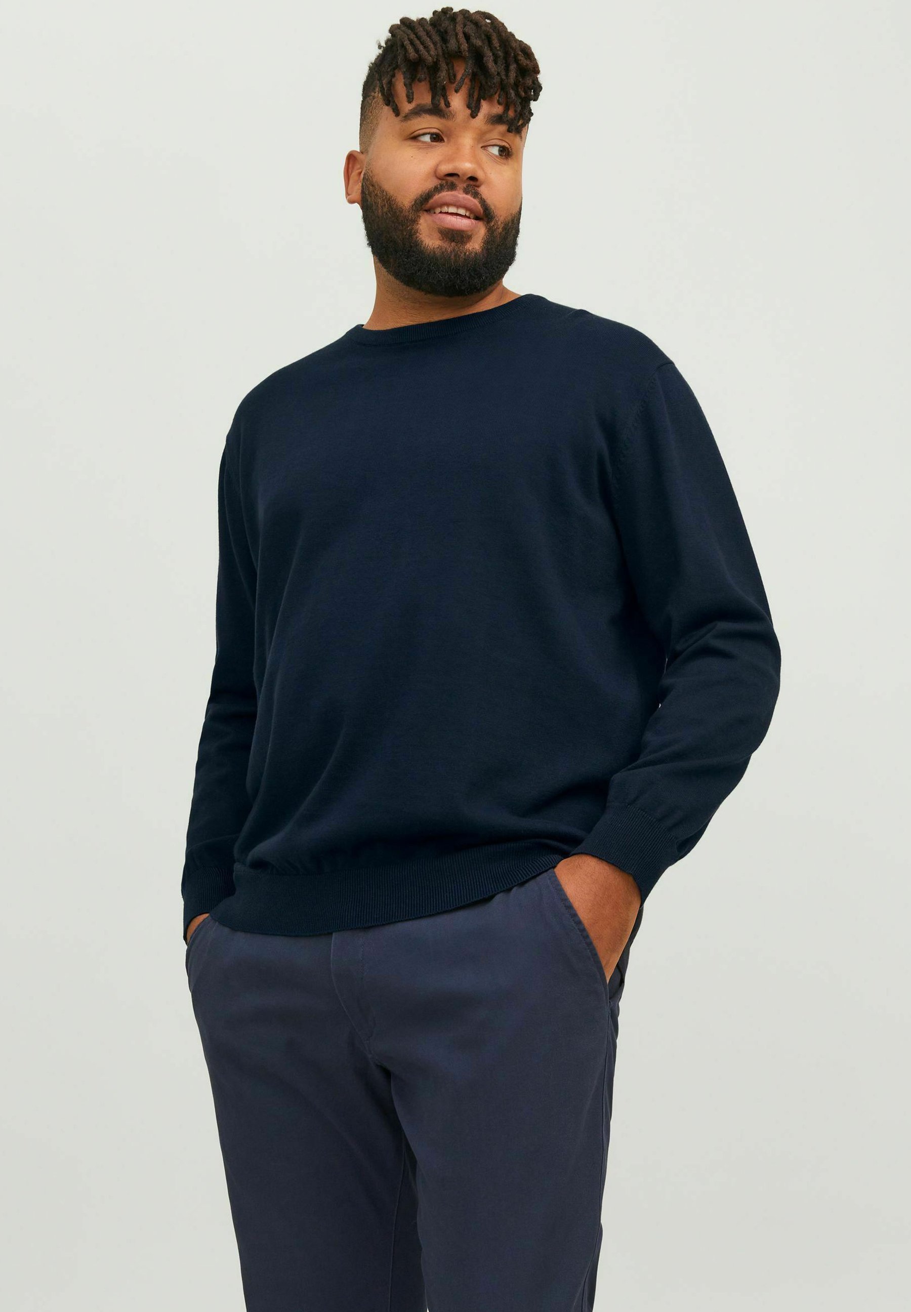 Jack & Jones JJEBASIC CREW NECK - Trui - marineblauwe blazer