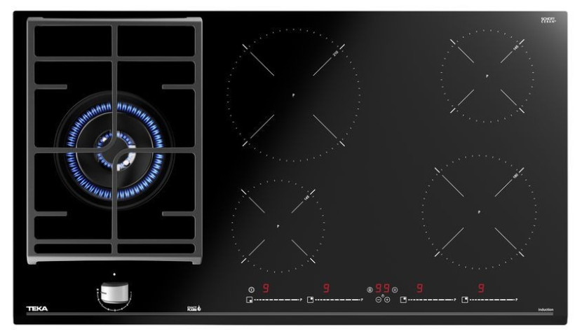TEKA Płyta indukcyjno-gazowa 90cm JZC 95314 ABC BK (E4) czarne szkło
