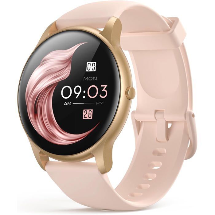 Montre Connectée Femme,Smartwatch Bluetooth 5.2 Étanche 5Atm Tracker D'Activité Avec Fréquence Cardiaque Podomètre Sommeil C[CS136]