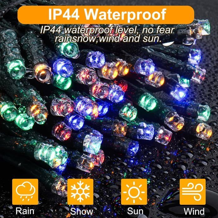 Guirnalda de luces LED navideñas de 30 m, resistente al agua, 8 modos - Decoración interior/exterior para árboles, patios y bodas - SANYU