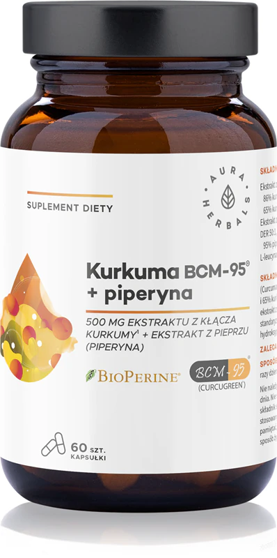 Aura Herbals Kurkuma 500 mg BCM-95 + Piperín - doplnok stravy v kapsulách na posilnenie imunity