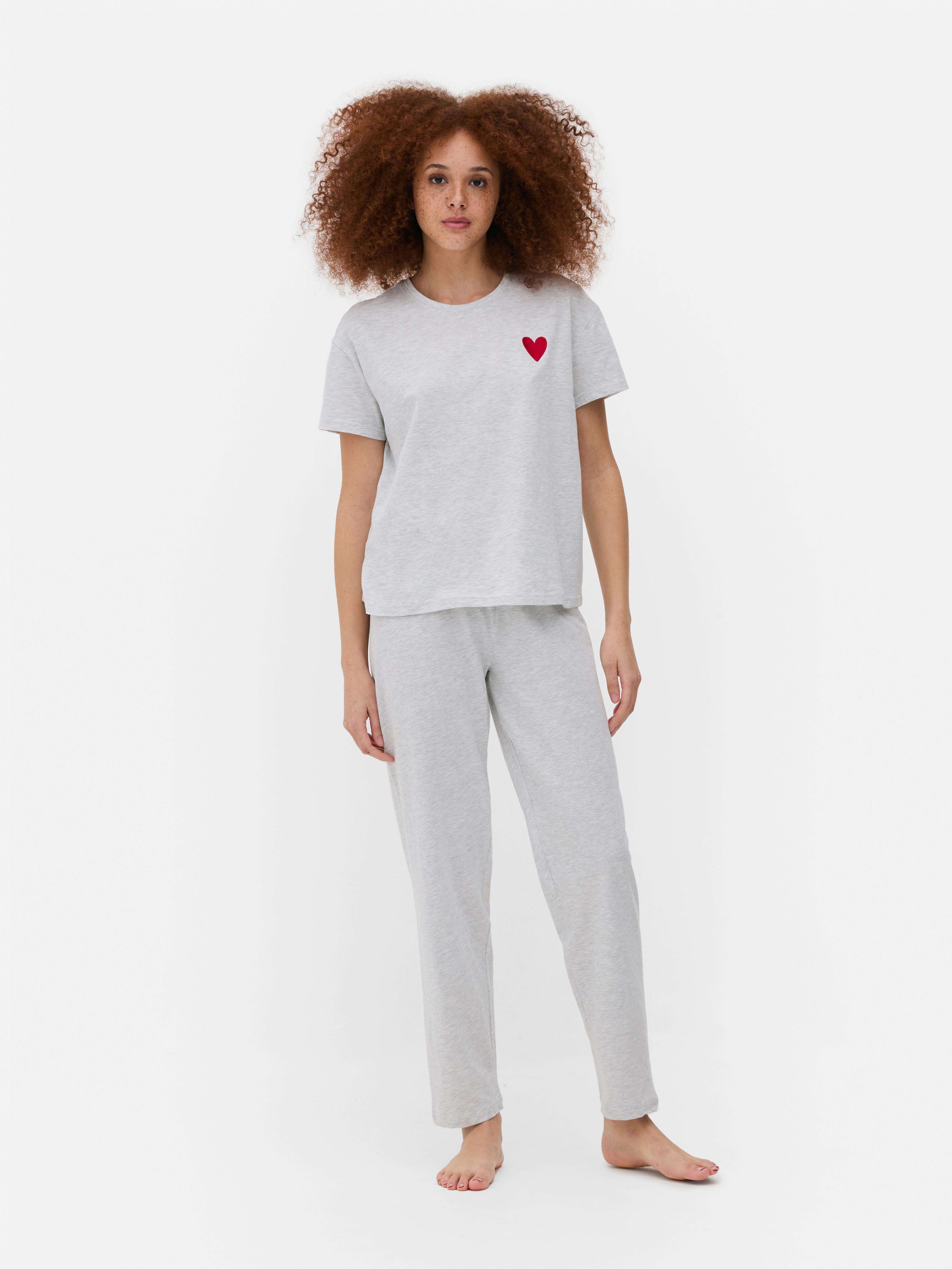 Set de pijama cu mânecă scurtă Un tricou cu mânecă scurtă și pantaloni asortați cu talie elastică