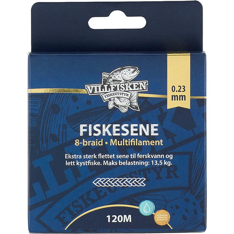 Villfisken Fiskesnøre 8-fletning 0,23 mm, 120 m, Villfisken