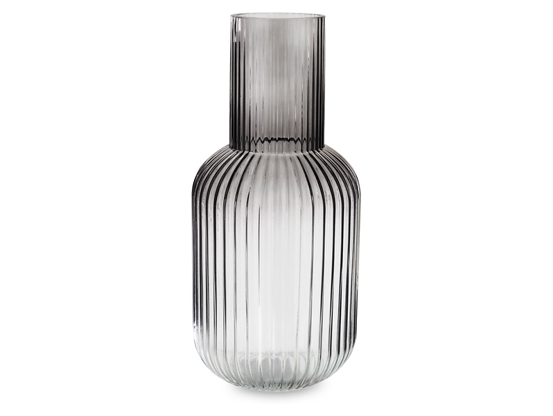 Wazon ryflowany cieniowany 34 cm szary