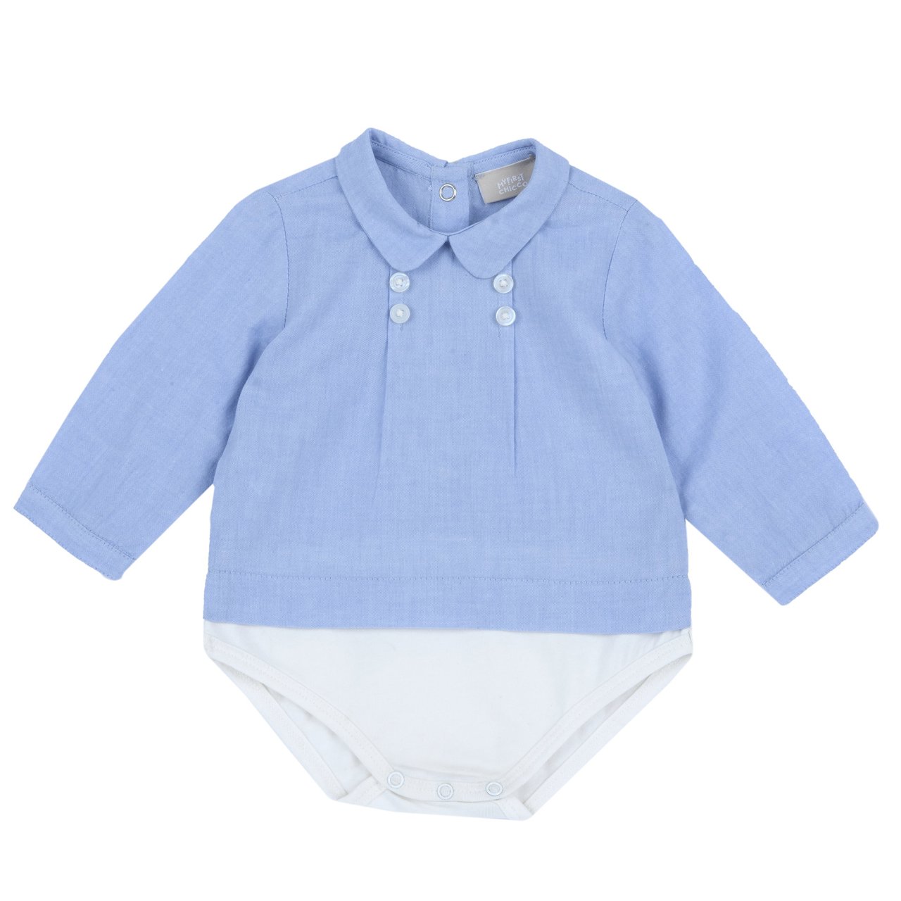 Bodysuit met lange mouwen in shirtstijl