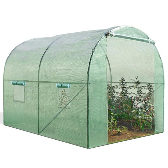 IDMARKET Serre tunnel de jardin 6M² verte gamme maraîchère ROMA 2x3M