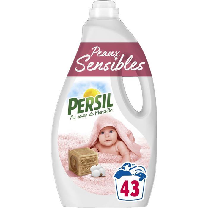 Vloeibaar wasmiddel voor de gevoelige huid, hypoallergeen met katoenbloesemgeur ter bescherming van de tere huid, Marseillezeep, 43 wasbeurten.
