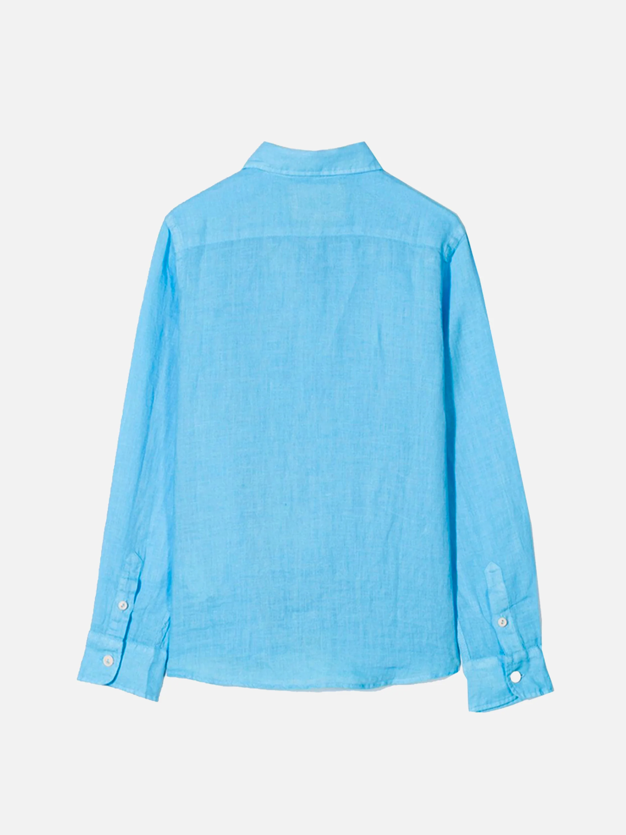 Camicia da bambino in lino celeste