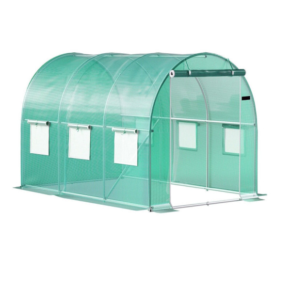 Tunel ogrodowy foliowy zielony szklarnia folia do uprawy roślin 3x2x2m 6m²