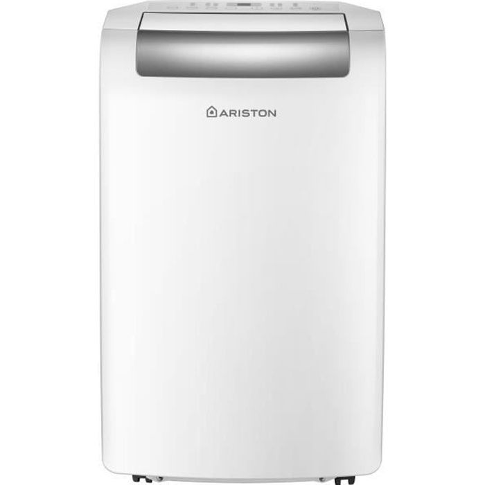 Ariston Mobis 10 Plus, Climatiseur Mobile Compact 3 en 1, 10.000 Btu-h, Silencieux, Filtre Anti-Odeur, Classe Energétique A+