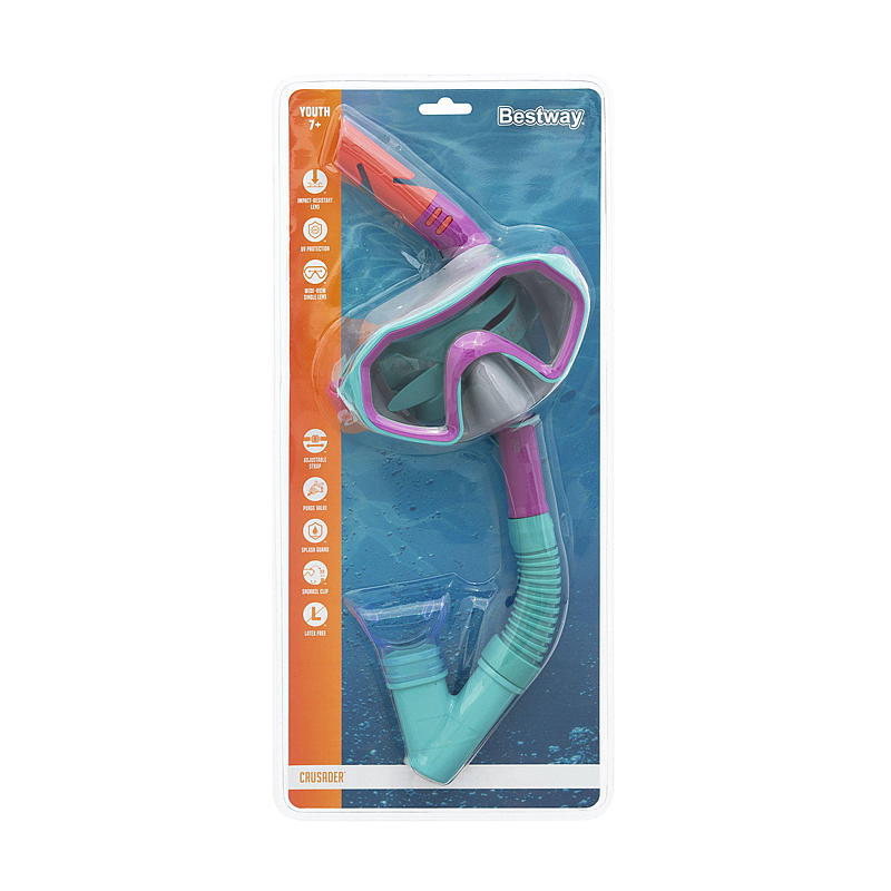 Maschera subacquea Bestway 7 con boccaglio, Crusader
