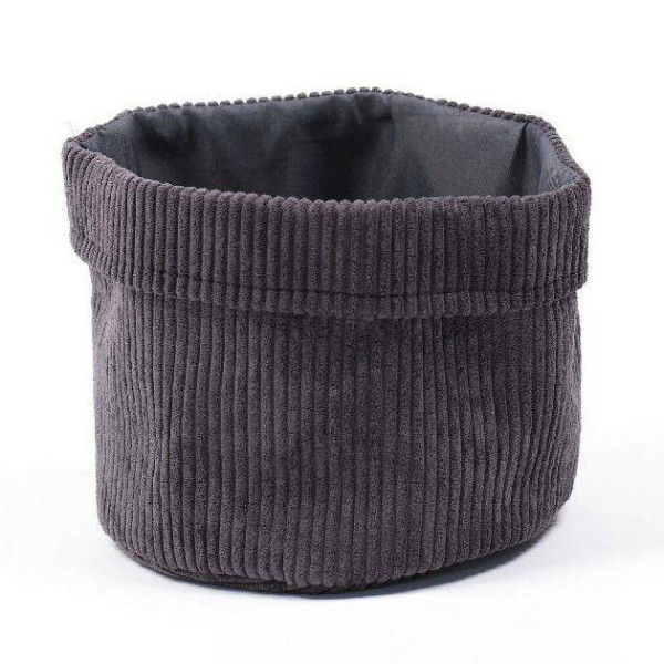 Koszyk dekoracyjny, sztruksowy, Ø 21 cm