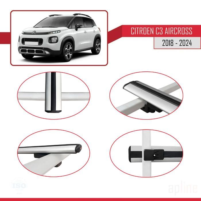 Barras de techo - Citroën - C3 Aircross - Modelo BASIC - Aluminio - Gris