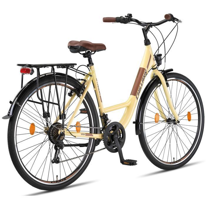 Chillaxx Strada Premium City Bike - 28 inch, Beige with V-brake