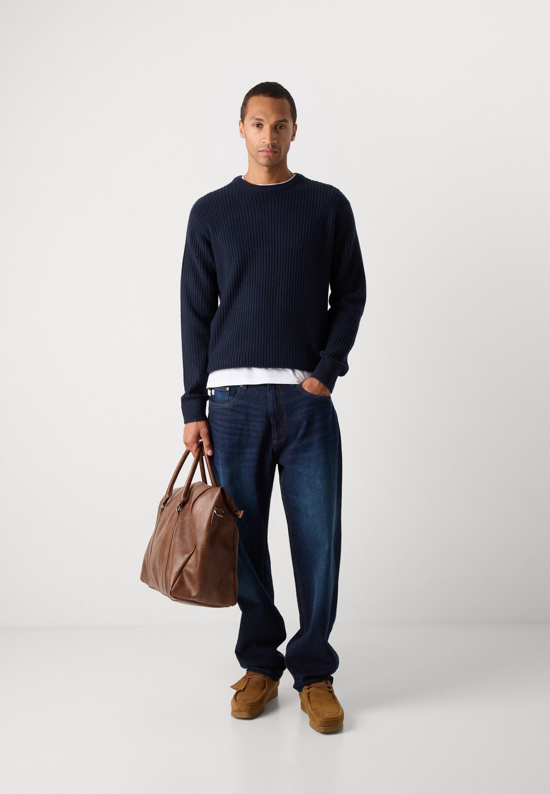 INDICODE DŽINSAI SU KAKLU - Megztinis - tamsiai mėlynas