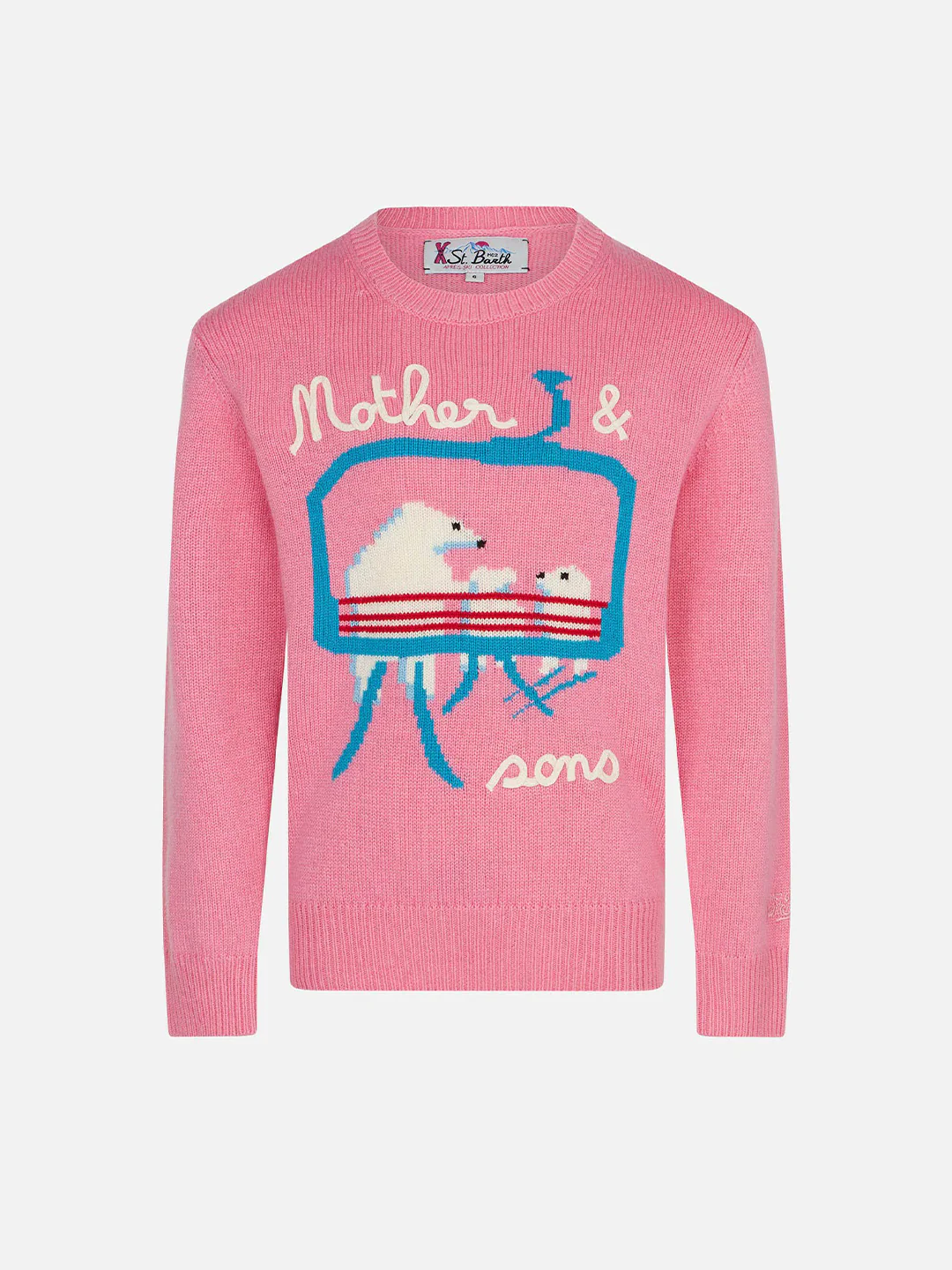 Maglione da bambina girocollo con ricamo orsetti