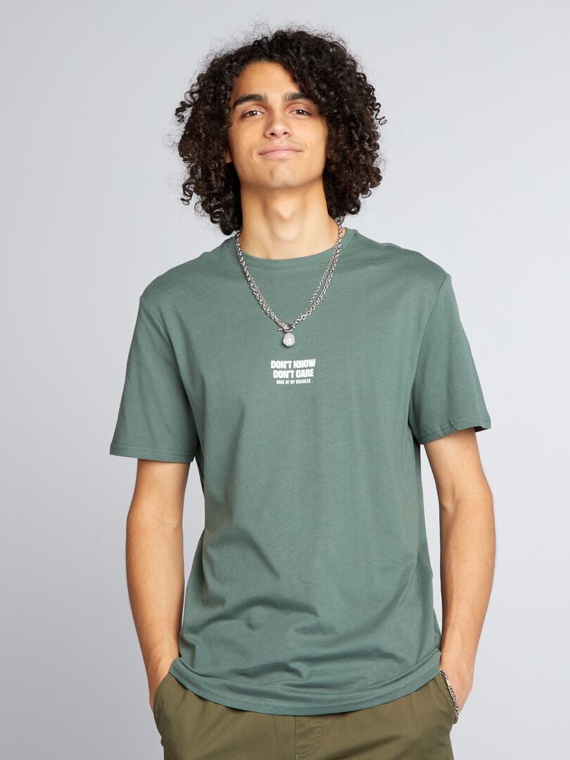 Klasyczny T-shirt z nadrukiem - ZIELONY
